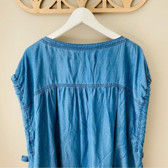 Free People Summer Love Top Blue Sz Medium - Picture 8 of 8